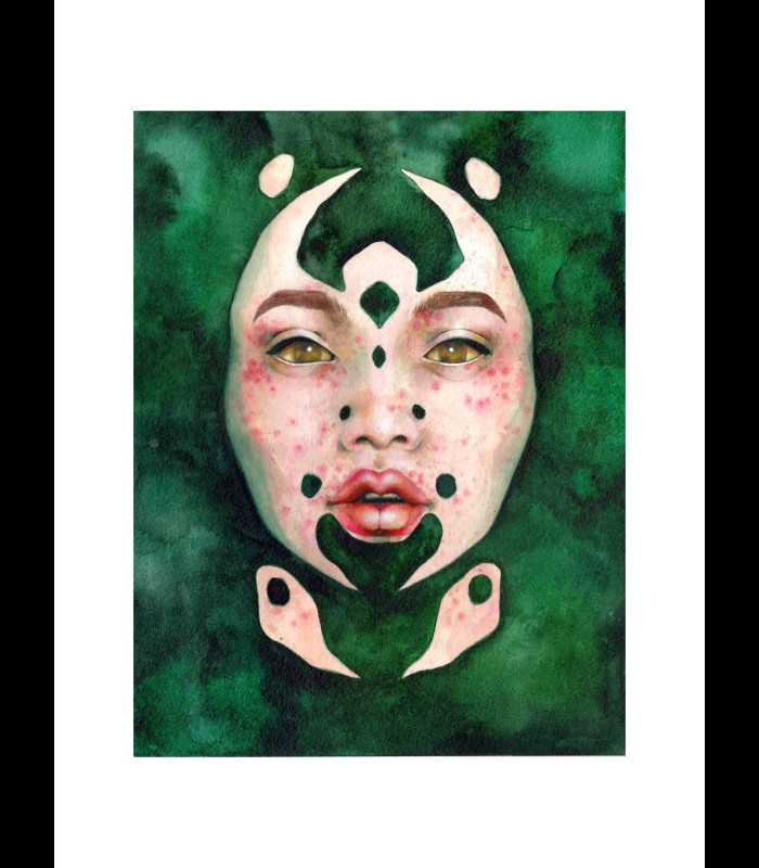 Reprographie papier "Visage poison" Azra MANTIS