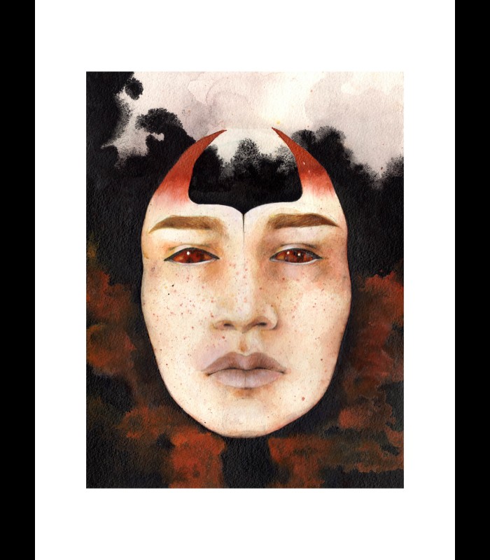 Reprographie papier "Visage Devil" Azra MANTIS