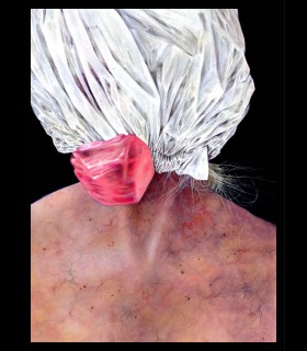 Reprographie papier "Tête sac" Azra MANTIS