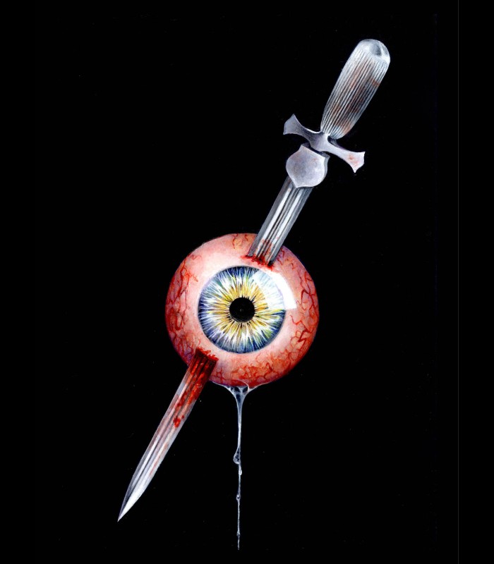 Reprographie papier "Oeil dague" Azra MANTIS