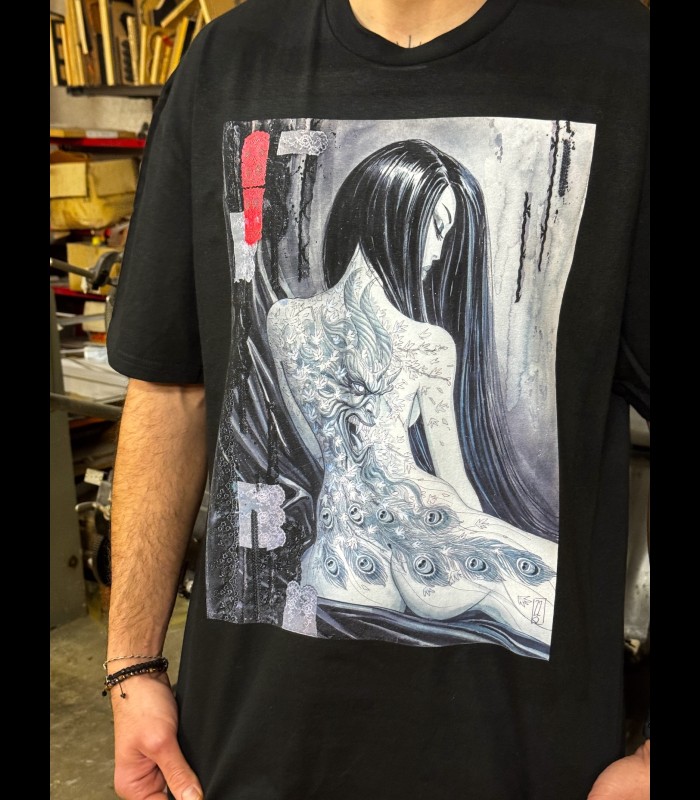 Tee-shirt Geisha bleue dos – Olivier Ledroit