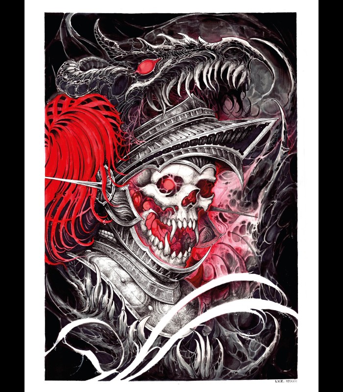 Reprographie papier Donjon skeleton KNIVE collab