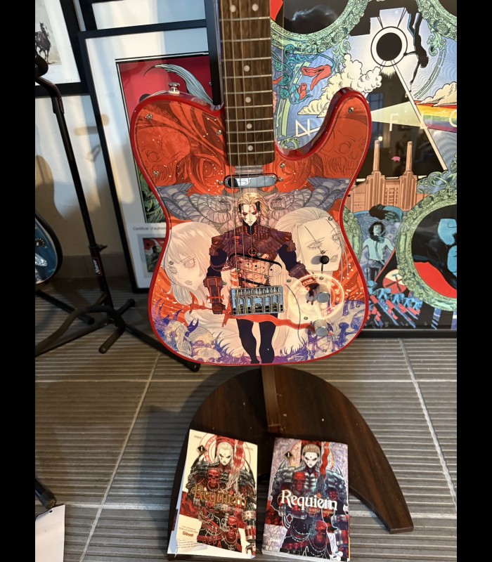 Guitare Fender Requiem Manga édition Seban, Olivier Ledroit et Georges Douna