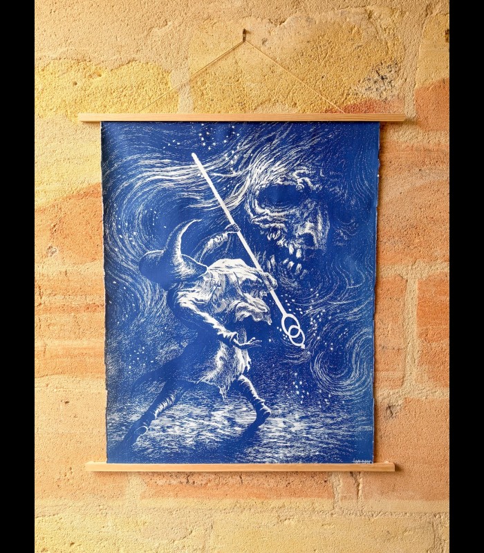 Cyanotype sur papier "L'ombre de l'Épervier" Tom CUZOR