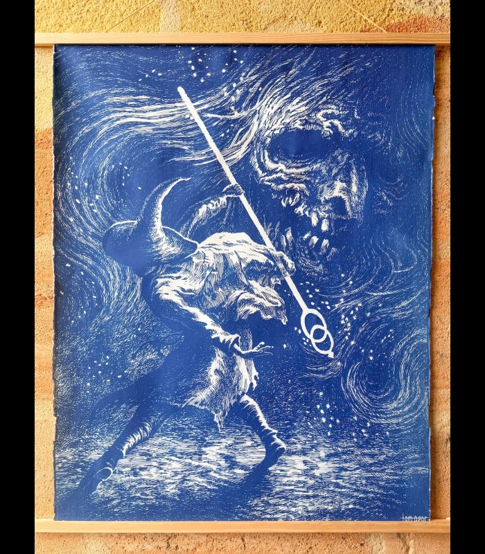 Cyanotype sur papier "L'ombre de l'Épervier" Tom CUZOR