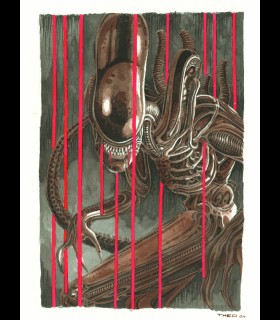 Reprographie papier " Xénomorphe " Théo FIEVEZ