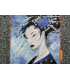 Estampe pigmentaire "Portrait geisha bleue" Olivier Ledroit
