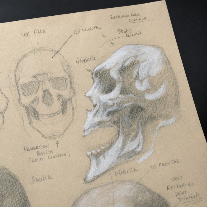 Étude du crâne – Impression d’art Black SENO