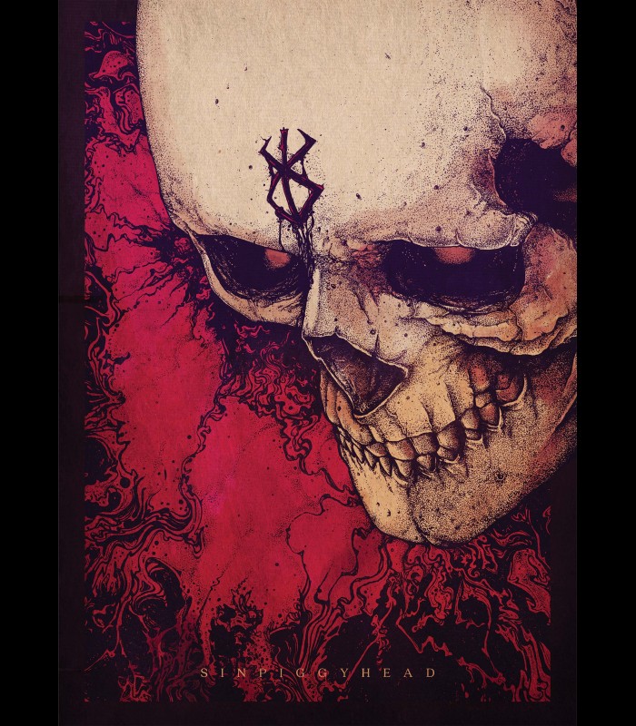 Reprographie papier "SKULLKNIGHT" SINPIGGYHEAD