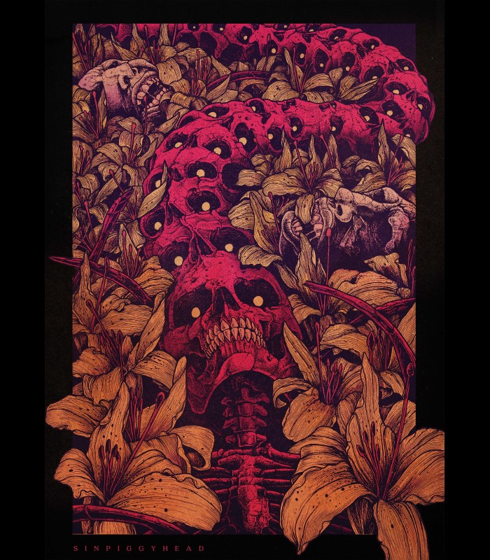 Reprographie FOIL "CENTIPEDE SKULL" SINPIGGYHEAD