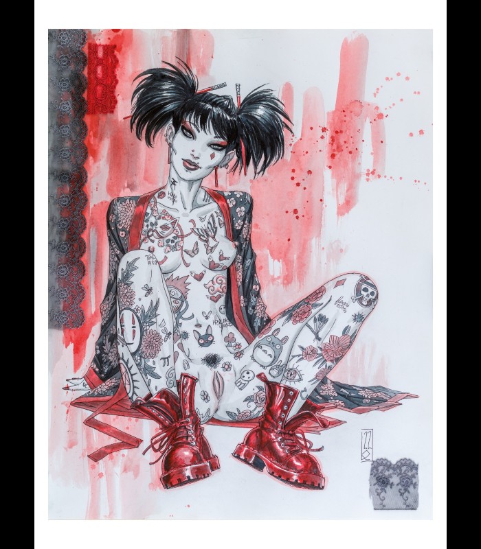 Reprographie papier "Geisha Punk" OLIVIER LEDROIT