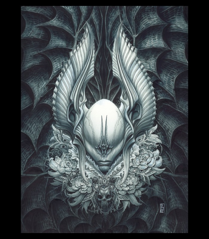 Reprographie papier "Bat skull" OLIVIER LEDROIT