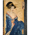 Estampe pigmentaire Geisha bleue Olivier Ledroit
