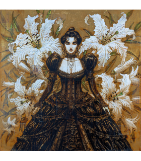 Tirage A3 "LA DAME AUX LYS " Olivier Ledroit