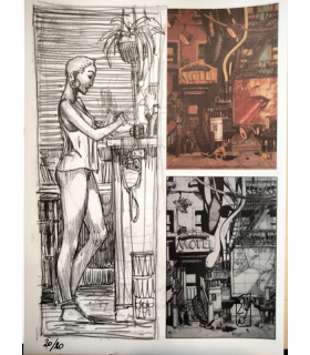Tirage A4 "dessins préparatoires SHA THE SHADOW ONE" Olivier Ledroit
