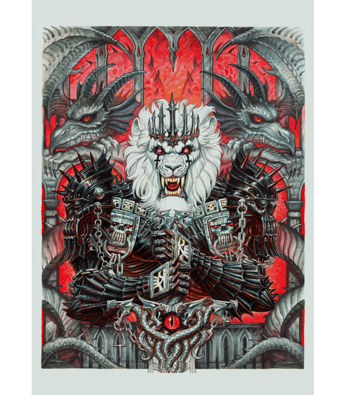 Reprographie papier "Le lion de Sang" Olivier LEDROIT x KNIVE