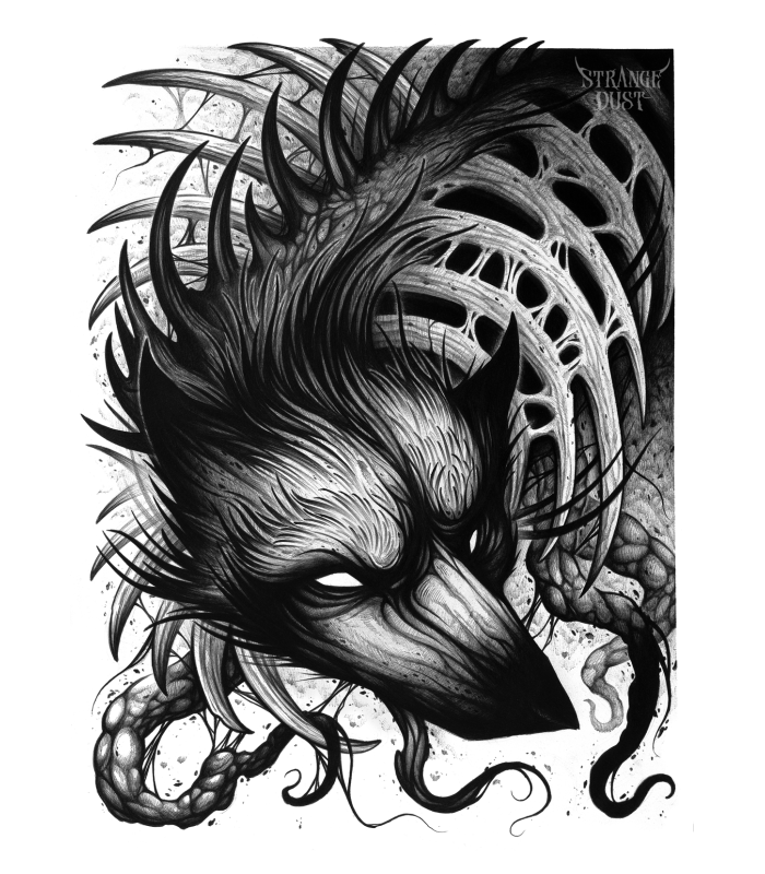 Reprographie papier "Something is moving inside" STRANGE DUST