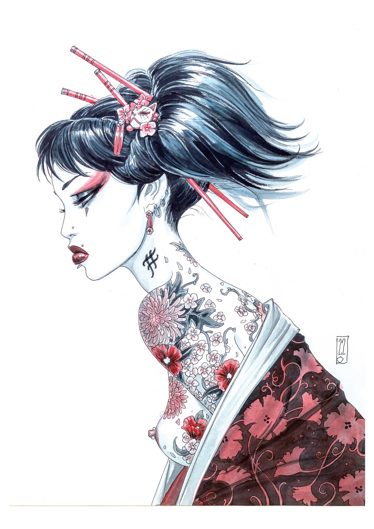 Geisha punk profil - Olivier Ledroit